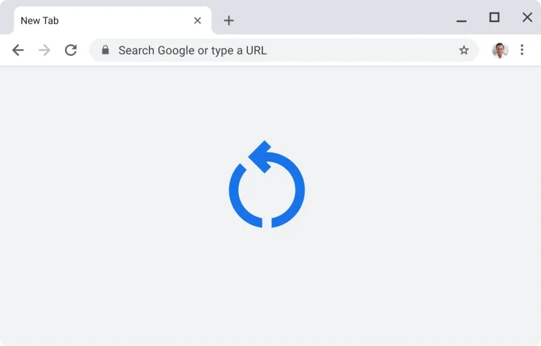 Chrome UI with applying update icon